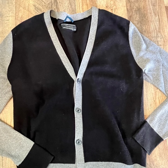 Mens Club  Monaco Cashmere Cotton Silk knit Cardigan Grey & Black M - Picture 9 of 9